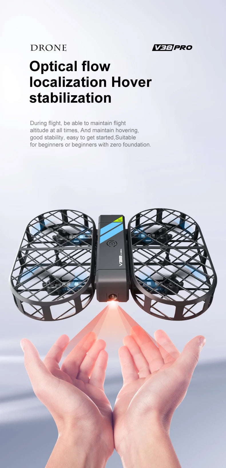 New 4DRC V38 Folding Drone 6K HD Camera Aerial Photography WIFI Grid Protection Gesture Photography RC Aircraft Kid's Toy