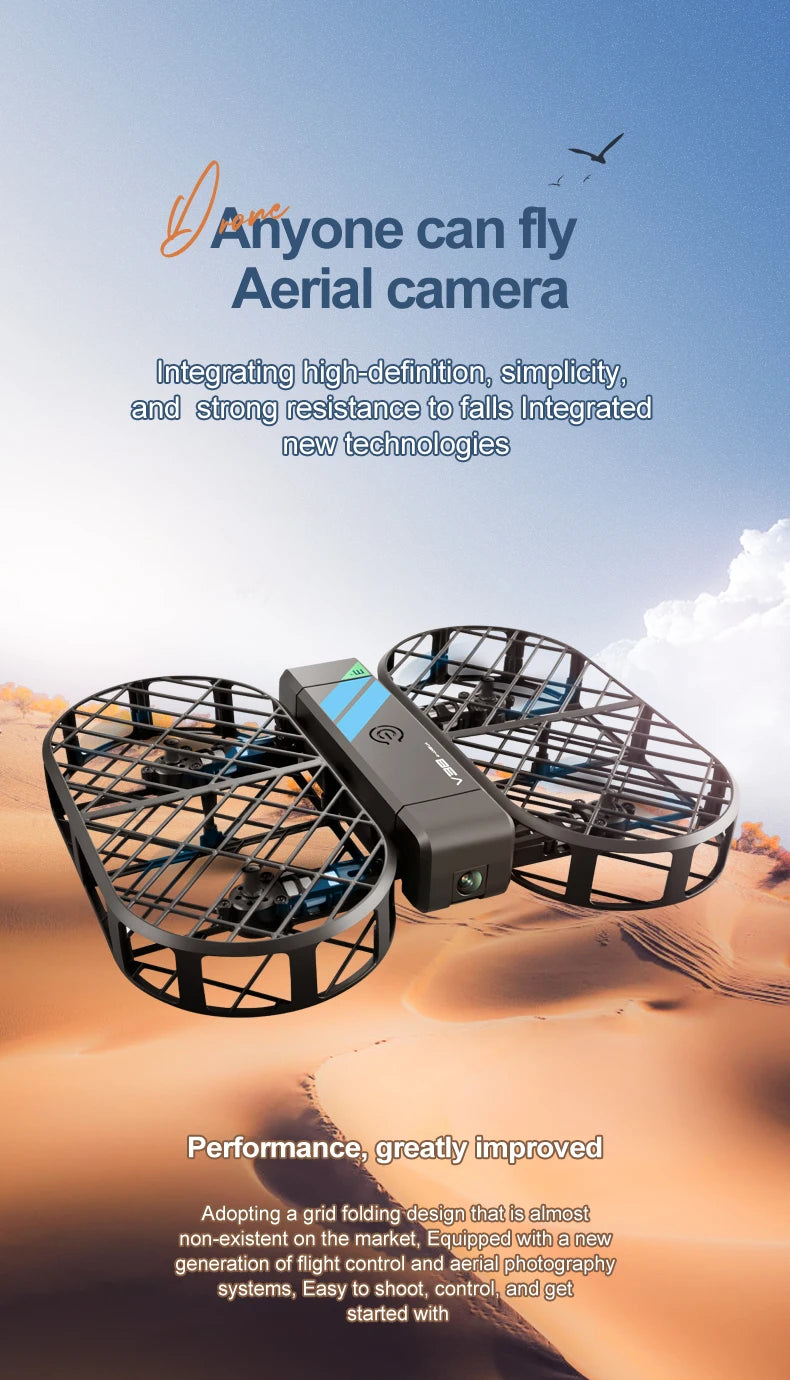 New 4DRC V38 Folding Drone 6K HD Camera Aerial Photography WIFI Grid Protection Gesture Photography RC Aircraft Kid's Toy