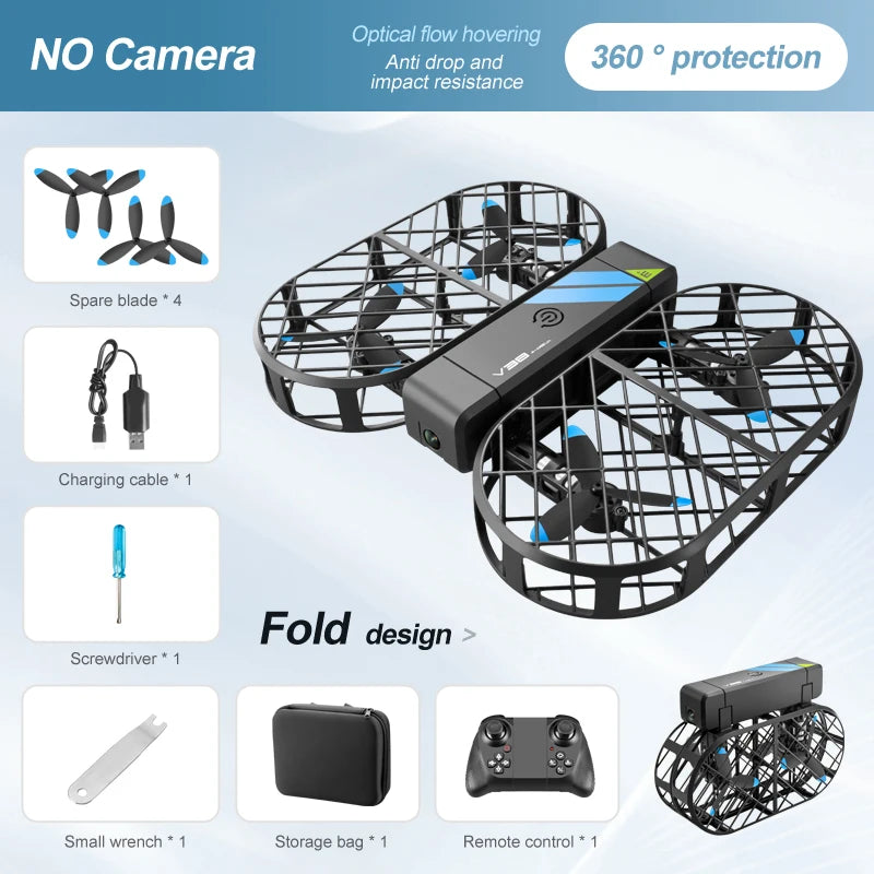 New 4DRC V38 Folding Drone 6K HD Camera Aerial Photography WIFI Grid Protection Gesture Photography RC Aircraft Kid's Toy