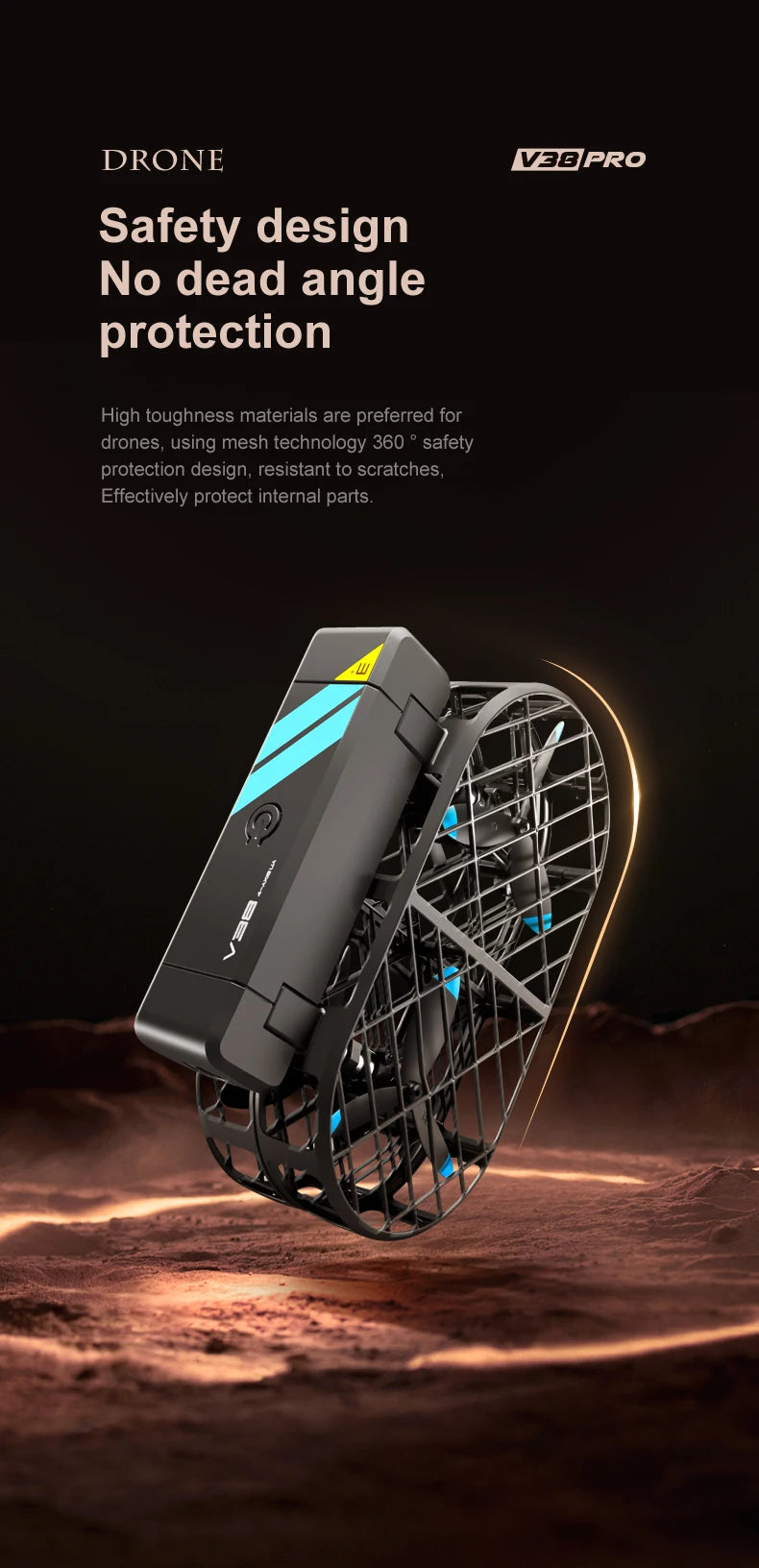 New 4DRC V38 Folding Drone 6K HD Camera Aerial Photography WIFI Grid Protection Gesture Photography RC Aircraft Kid's Toy