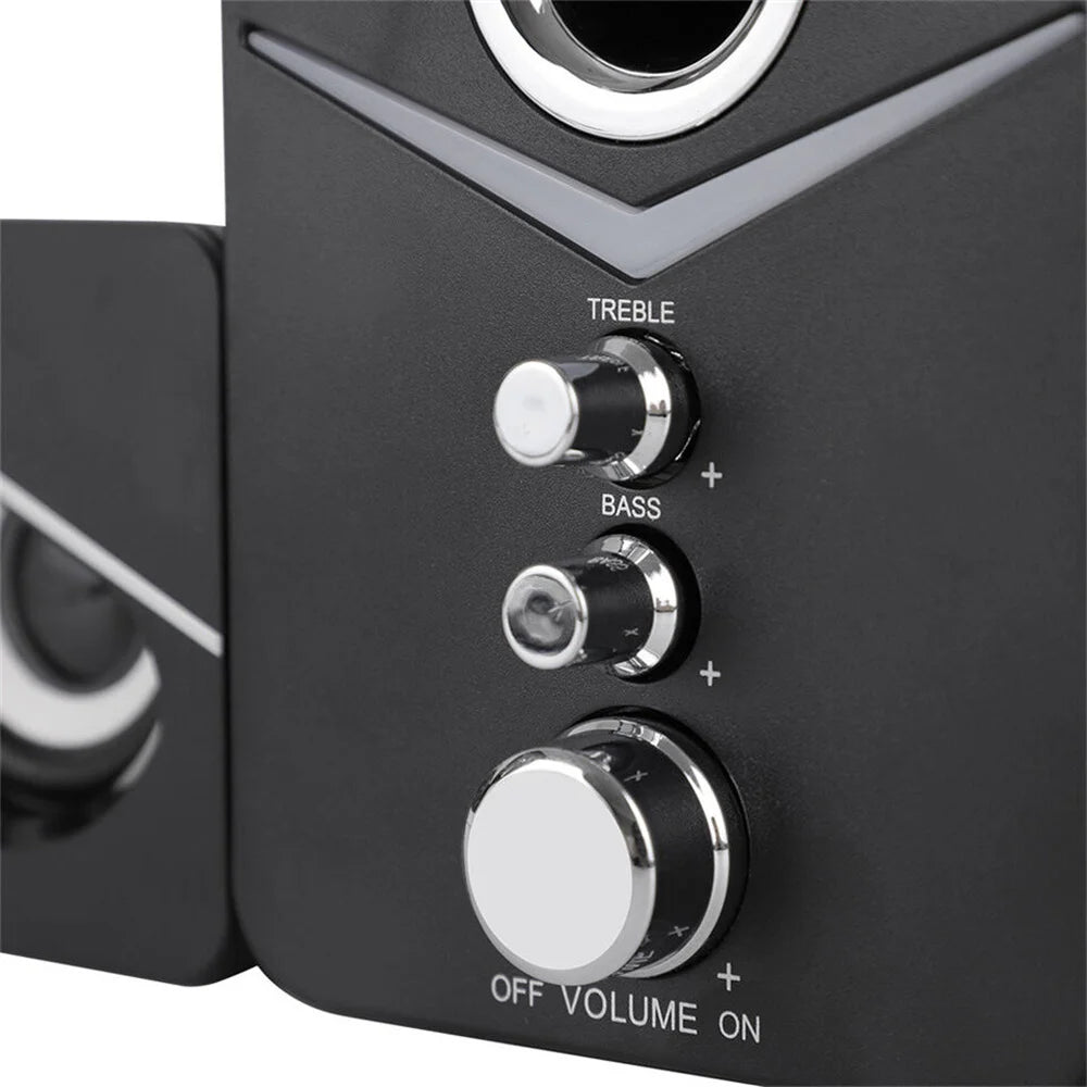 USB Computer LED Speakers System Subwoofer Stereo Bass Control for Desktop Laptop PC Portable Loud Speaker